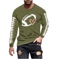 thumbnail image 1 of Men's Rugby Print Long Sleeve Tee Shirt Casual Crewneck Pullover Basic Workout Fitted T-Shirts, 1 of 4