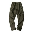 thumbnail image 1 of Men's Rugged Cargo Pants Trendy Drawstring Lightweight Casual Pants with Multi Pockets Hiking Outdoor Work Uniform (L, Army Green), 1 of 8