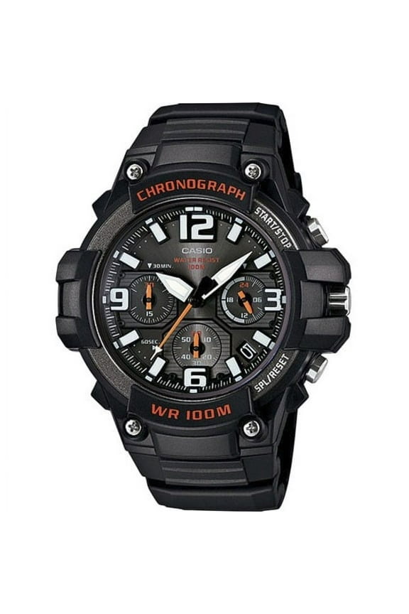 Men's Rugged Chronograph Watch, Black/Red
