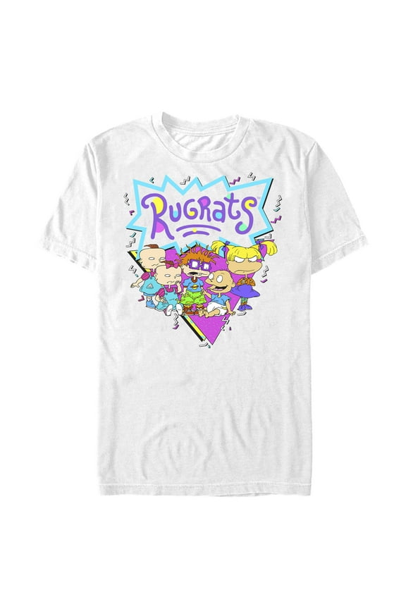 Men's Rugrats Pop Vibe Logo Graphic Tee White Small