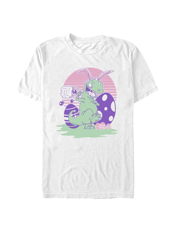 Men's Rugrats Reptar Easter Eggs Graphic Tee White 3X Large
