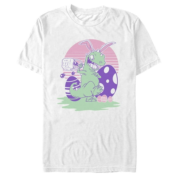 Men's Rugrats Reptar Easter Eggs Graphic Tee White Small