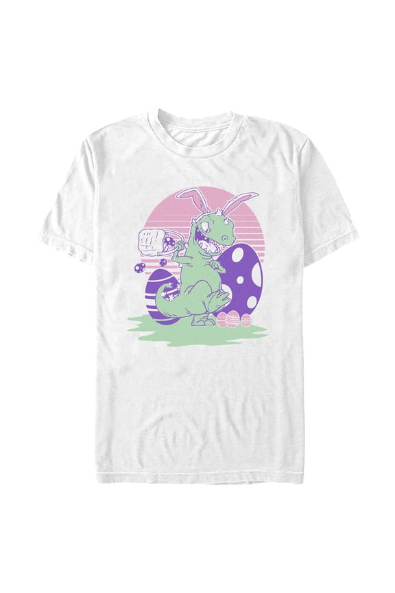 Men's Rugrats Reptar Easter Eggs Graphic Tee White Small