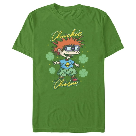 Men's Rugrats St. Patrick's Day Chuckie Charm Graphic Tee Kelly Green 2X Large