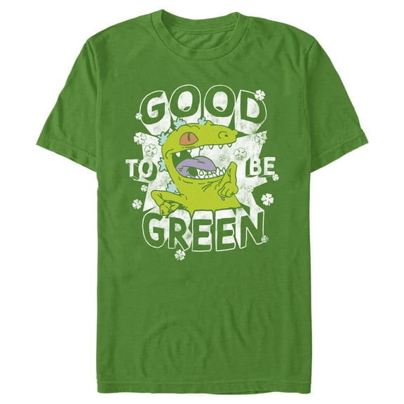 Men's Rugrats St. Patrick's Day Reptar Good to be Green Graphic Tee Kelly Green 2X Large