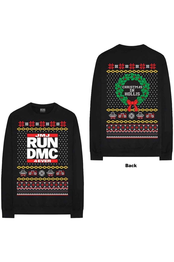 Men's Run DMC Holiday (Back Print) Sweatshirt Medium Black