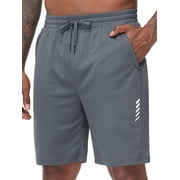 Men's Running Athletic Shorts with Zipper Pockets Mesh Quick Dry Workout Gym Shorts for Men Tennis Basketball Hiking