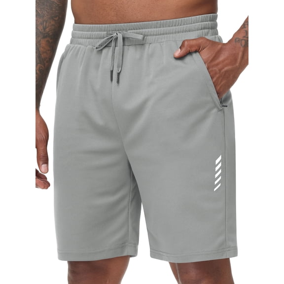 Men's Running Athletic Shorts with Zipper Pockets Mesh Quick Dry Workout Gym Shorts for Men Tennis Basketball Hiking