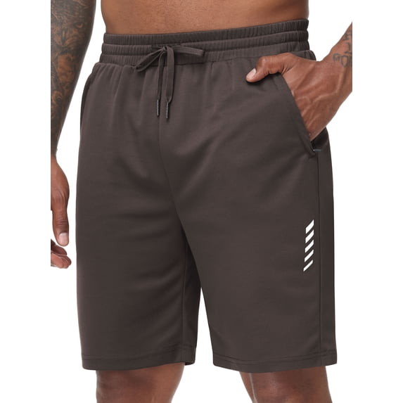 Men's Running Athletic Shorts with Zipper Pockets Mesh Quick Dry Workout Gym Shorts for Men Tennis Basketball Hiking