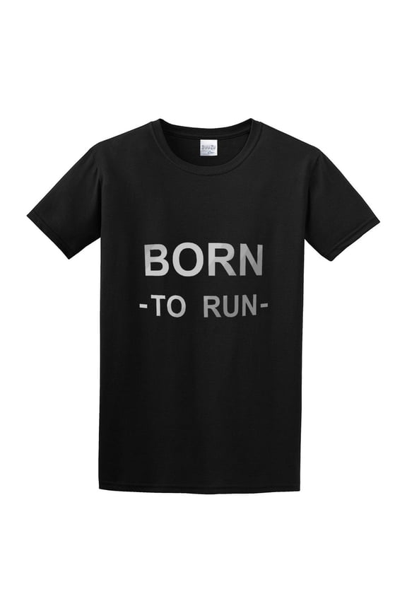 Men's Running Born To Run. Safety Reflective Text Print. T-shirts Black XL