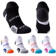 thumbnail image 1 of Men's Running Cushioned Ankle Socks,Low Cut Breathable Basketball Athletic Sport Tab Socks(Pack of 5）, 1 of 7