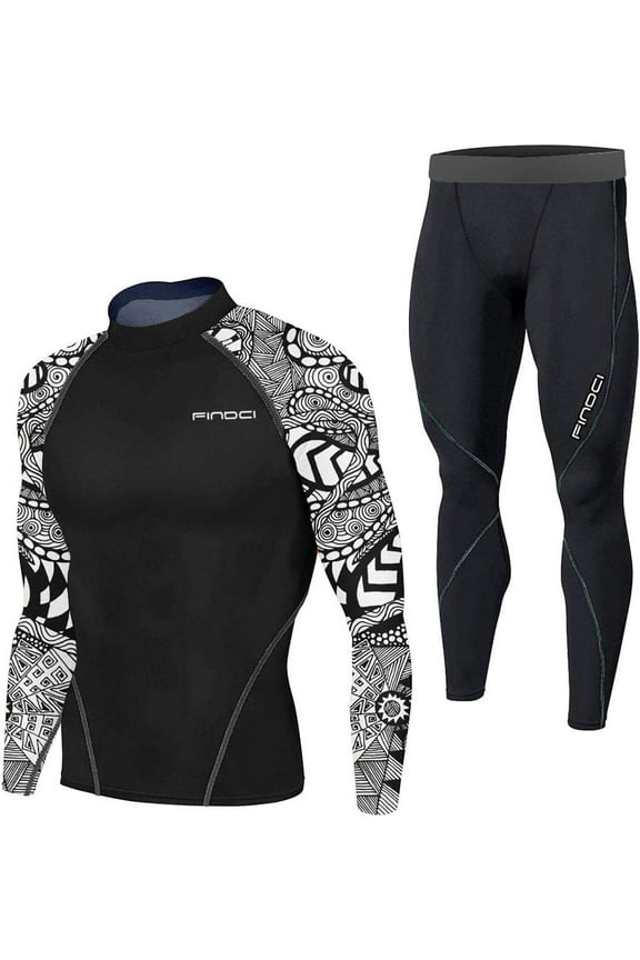 Men's Running Fitness Cooling Sportswear Camo Compression Short-Sleeved Shirt + Pants Sets