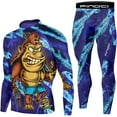 thumbnail image 1 of Men's Running Fitness Cooling Sportswear Camo Compression Short-Sleeved Shirt + Pants Sets, 1 of 6