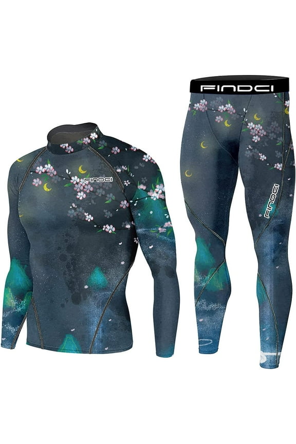 Men's Running Fitness Cooling Sportswear Camo Compression Short-Sleeved Shirt + Pants Sets