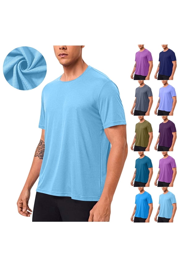 Men's Running Fitness Leotard Blazer Nylon Spandex Quick Dry Solid Color Short Sleeve Stretch Training Workout Sportswear | Zenithor,Purple 2XL
