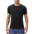 thumbnail image 1 of Men's Running Fitness Quick Dry T-Shirt Training Short Sleeve Basic Shirt for Sports Exercise,L,Black, 1 of 7