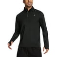 thumbnail image 1 of Taigaofy Men's Running Shirt Long Sleeve Quarter Zip Pullover Moisture Wicking UPF 50+ UV Protection Quick Dry Athletic Workout Shirts Black S, 1 of 10