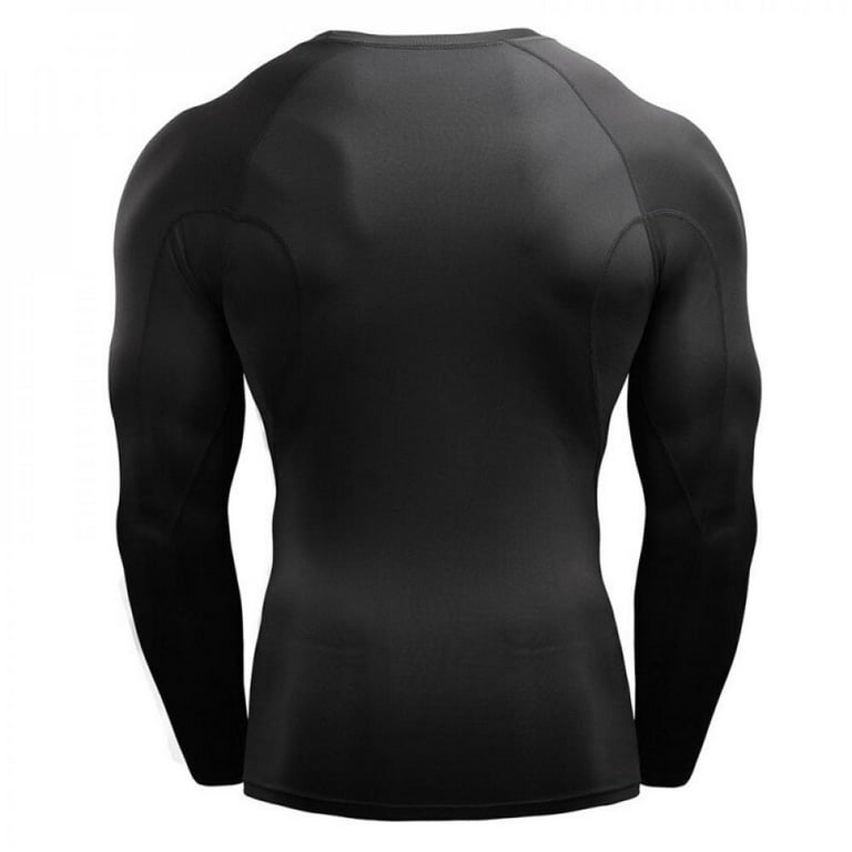 Men's Running Shirts Athletic Workout T-Shirts,Dry-Fit Moisture Wicking  Performance Long Sleeve T-Shirt, UV Sun Protection Outdoor Active Athletic  Crew Top Compression Athletic T-Shirts,S-2XL Black 