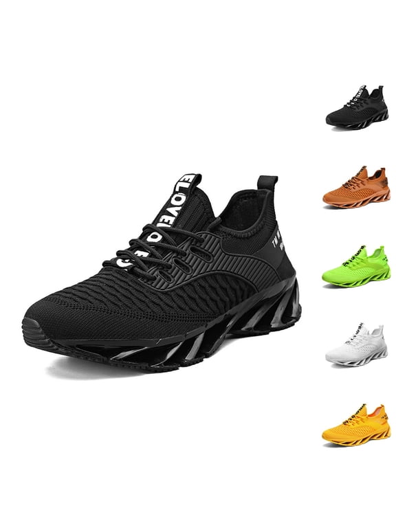 Men's Running Shoes Breathable Mesh Trail Runners Fashion Blade Sneakers Non Gym Sport Trainer Casual Athletic Walking Shoes