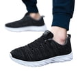 thumbnail image 1 of Men's Running Shoes Fashion Slip On Sneakers Lightweight Flying Knitting Lace Up Mesh Walking Shoes, 1 of 7