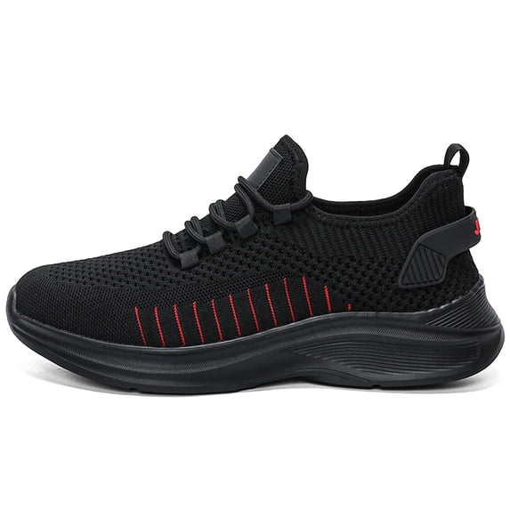 Men's Running Shoes Lace‑Up Knit Upper Athletic Sneakers with Curved Midsole for Daily Walking and Casual Outdoor Everyday Activities