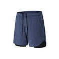 thumbnail image 1 of Men's Running Shorts, 2-in-1 Stealth Short, Summer Quick-Drying Breathable Double-Layer Anti-Slip Three-Quarter Training Fitness Running Gym Yoga Outdoor Sports Shortsshorts, 1 of 6