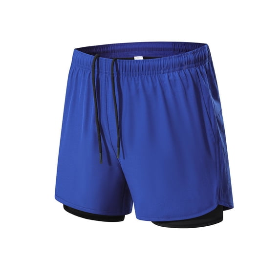 Men's Running Shorts, 2-in-1 Stealth Short, Summer Quick-Drying Breathable Double-Layer Anti-Slip Three-Quarter Training Fitness Running Gym Yoga Outdoor Sports Shortsshorts