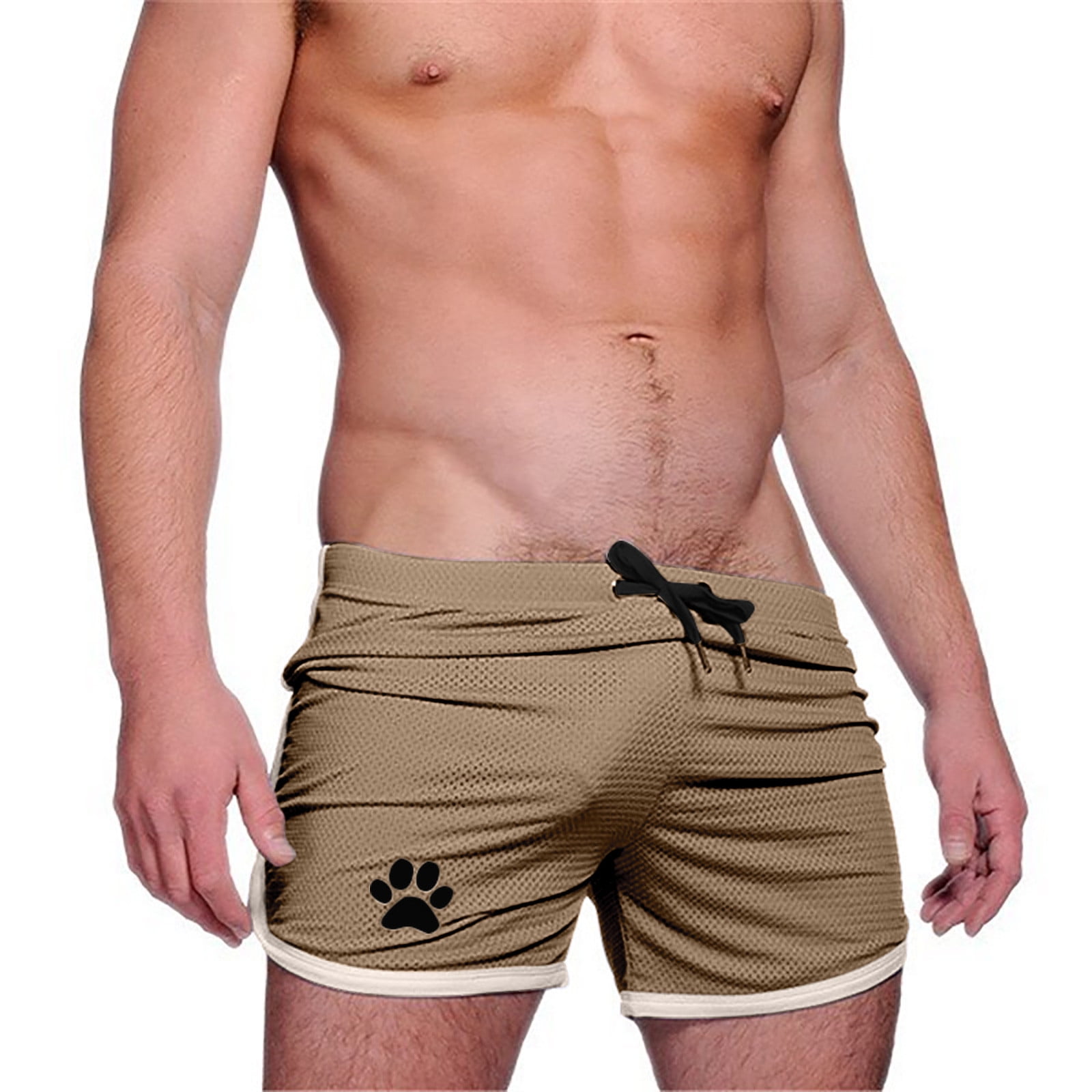 Men's Running Shorts Breathing Athletic Gym Mesh Shorts Solid Dog