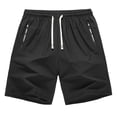 thumbnail image 1 of Men's Running Shorts Ice Silk Quick-Dry Athletic Work Shorts with Elastic Waist Drawstring and Loose Fit Short Summer Casual Style Black S, 1 of 3