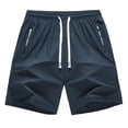 thumbnail image 1 of Men's Running Shorts Ice Silk Quick-Dry Athletic Work Shorts with Elastic Waist Drawstring and Loose Fit Short Summer Casual Style Blue M, 1 of 3