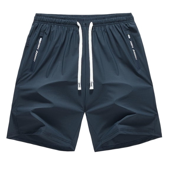 Men's Running Shorts Ice Silk Quick-Dry Athletic Work Shorts with Elastic Waist Drawstring and Loose Fit Short Summer Casual Style Blue M
