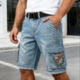 thumbnail image 1 of Men's Running Shorts Printed Relaxed Fit Zipper Button Pocket Shorts Loose Fit Cargo Shorts, 1 of 3