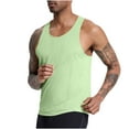 thumbnail image 1 of Men's Running Tank Top Y-Back Mesh Sleeveless Shirts Gym Bodybuilding Fitness Muscle T Shirt Quick Dry Athletic Tops Size M-3XL Green, 1 of 5