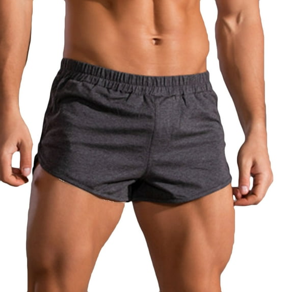 Men's Running Workout Shorts Casual Solid Color Elastic Waist Gym Bodybuilding Athletic Sport Training Booty Shorts
