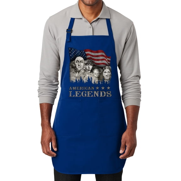 Men's Rushmorons Funny Three Stooges Adjustable Grilling Apron with Two Pockets, Royal Blue