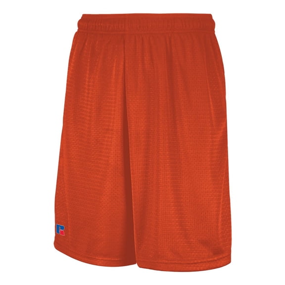 Men's Russell 651AFM0 Mesh Pocket Performance Short (Burnt Orange M)