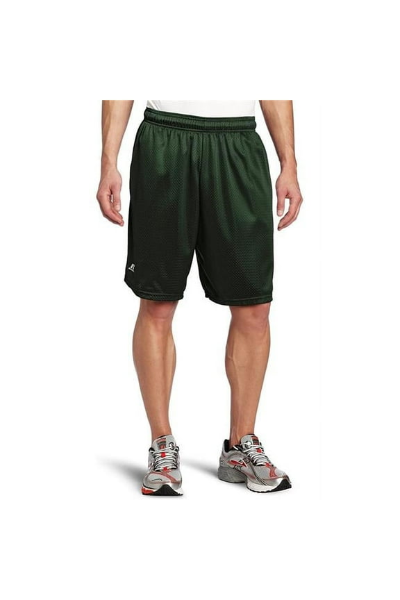 Men's Russell 651AFM0 Mesh Pocket Performance Short (Dark Green L)