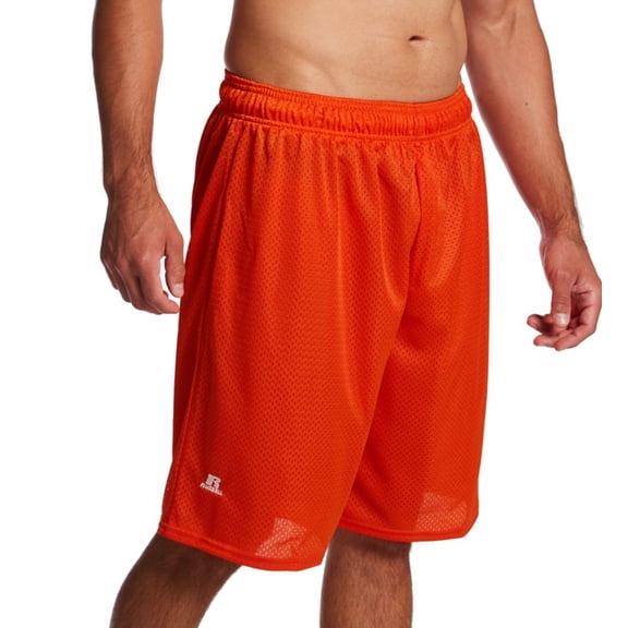 Men's Russell 659AFMK Dri-Power Nylon Tricot Mesh Short (Burnt Orange L)