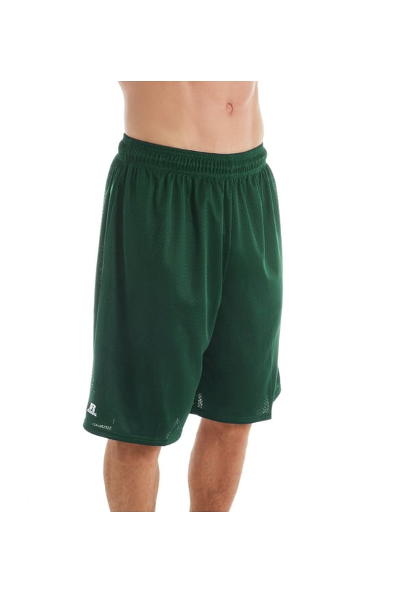 Men's Russell 659AFMK Dri-Power Nylon Tricot Mesh Short (Dark Green L)