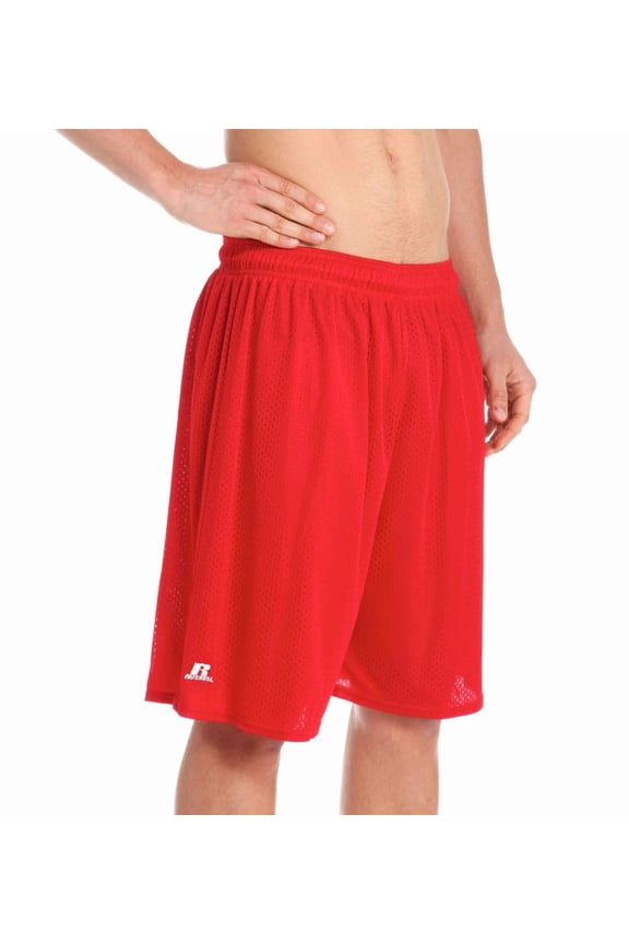 Men's Russell 659AFMK Dri-Power Nylon Tricot Mesh Short (True Red 2XL)