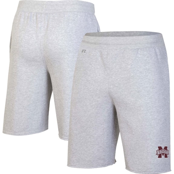 Men's Russell Ash Mississippi State Bulldogs Logo Shorts