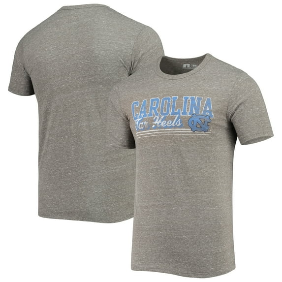 Men's Russell Athletic Heathered Charcoal North Carolina Tar Heels Tri-Blend T-Shirt