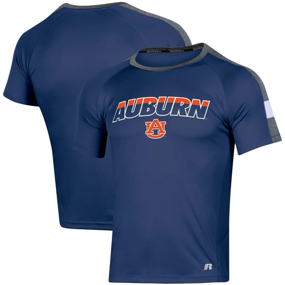 Men's Russell Navy Auburn Tigers Colorblocked Impact Raglan T-Shirt