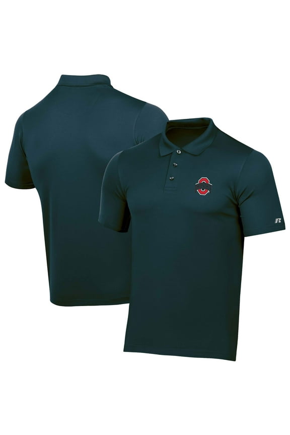 Men's Russell Navy Ohio State Buckeyes Logo Polo