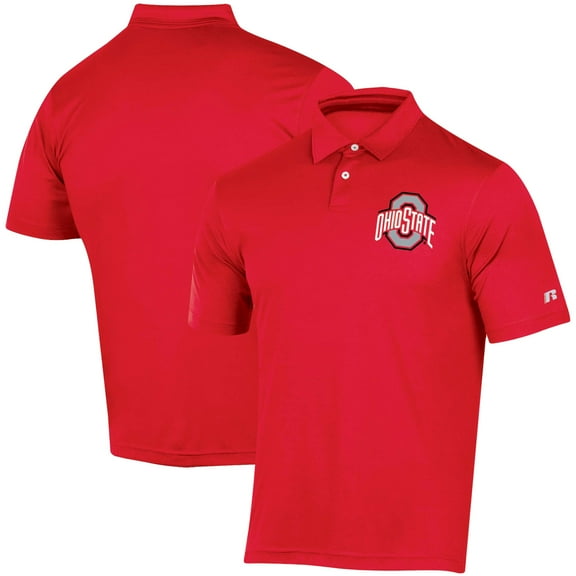 Men's Russell Scarlet Ohio State Buckeyes Two-Button Polo