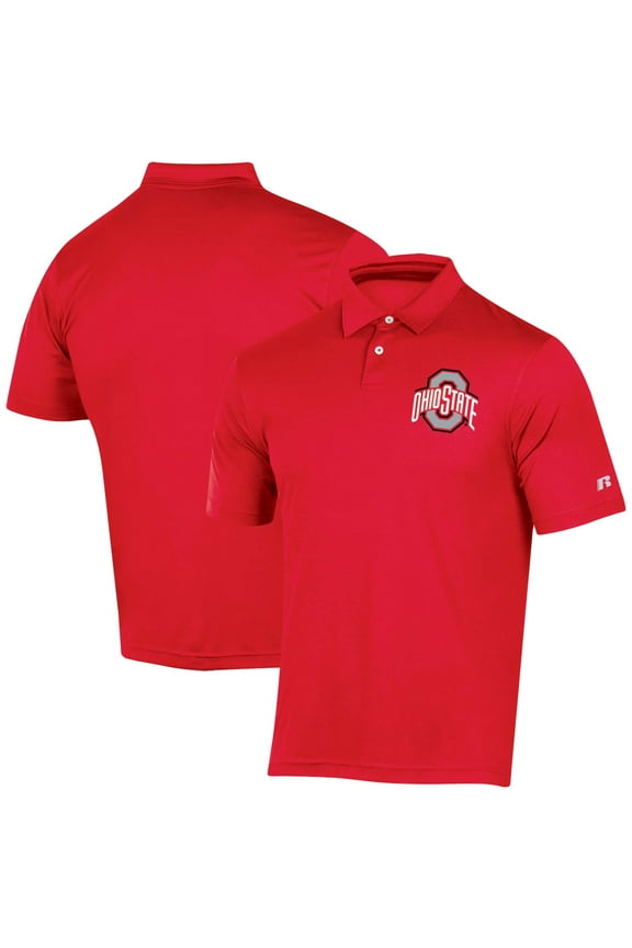 Men's Russell Scarlet Ohio State Buckeyes Two-Button Polo