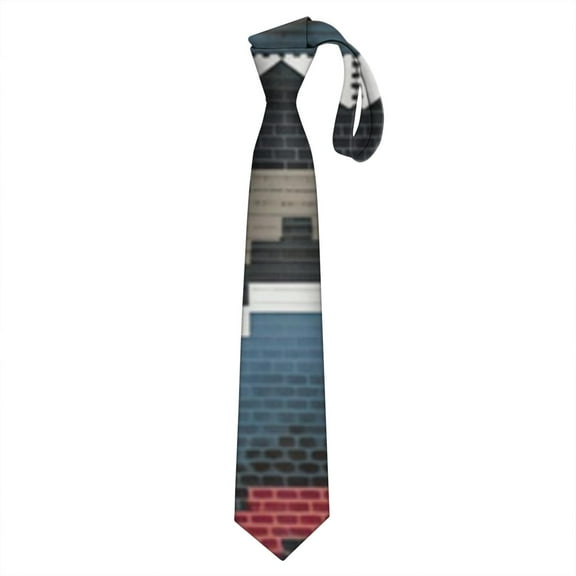 Men’s Rustic Home Decor Tie – Wood Grain & Floral, Skinny Necktie for Weddings