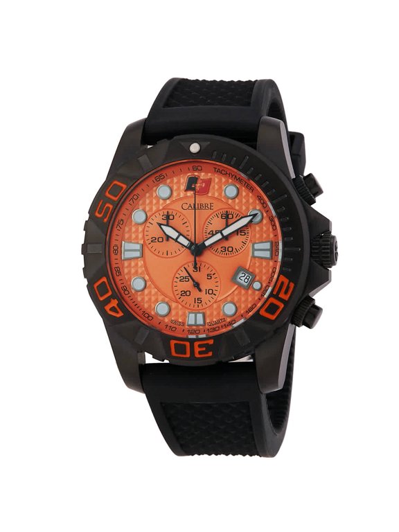 Men's SC-4A2-13-079 Akron Chronograph Tachymeter Luminous Unidirectional Rotating Bezel Black Rubber Date Wristwatch