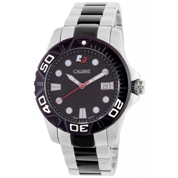 Men's SC-5A1-04-007 Akron Luminous Black Dial Two-Tone Steel Date Wristwatch