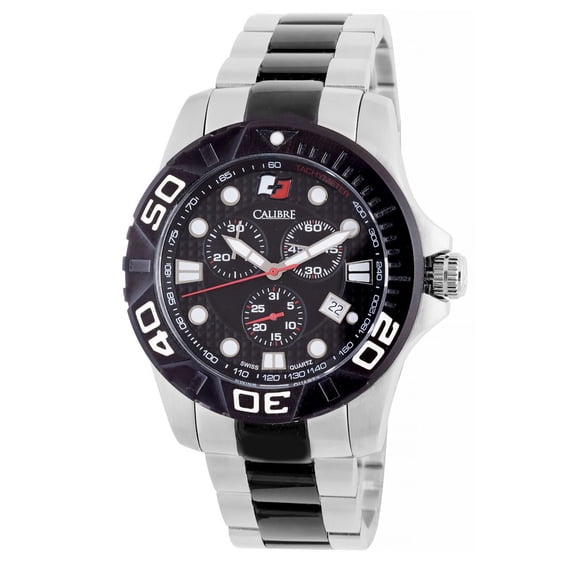 Men's SC-5A2-04-007 Akron Chronograph Black Dial Two-Tone Steel Date Wristwatch